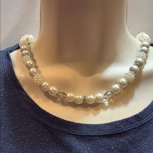 Kohl's White Pearl and Crystal Accent Necklace